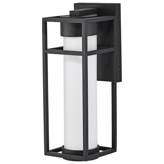 Ledges - 6W LED - Medium Wall Lantern - Matte Black with White Opal Glass - Satco 62-1611