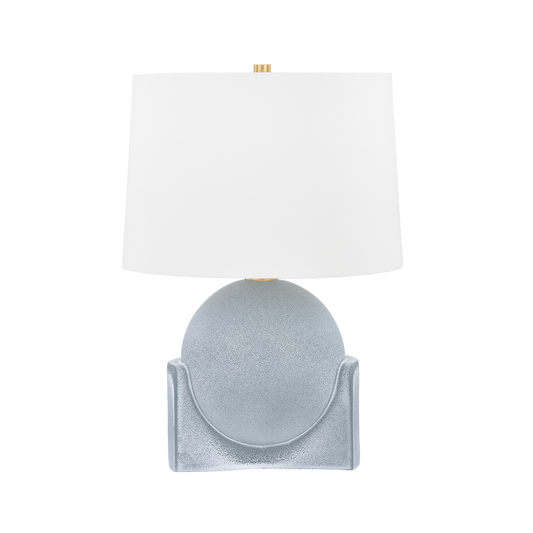 Leeston Table Lamp - Aged Brass/Ceramic Reactive Slate by Hudson Valley Lighting