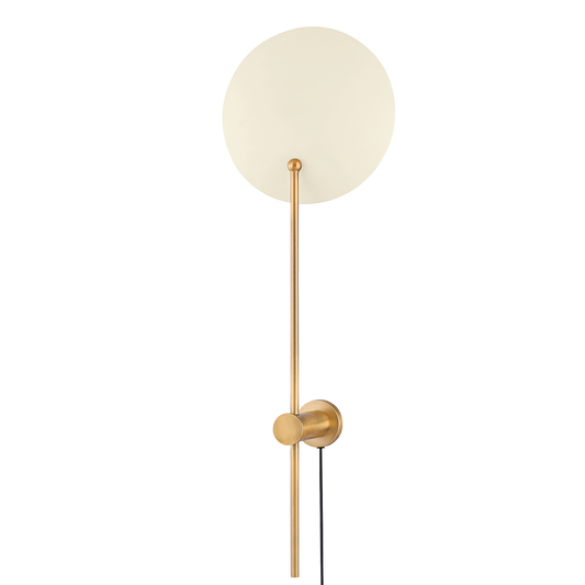 Leif Plug-In Sconce - 1-Light - Patina Brass/ Soft Sand - Troy Lighting PTL8132-PBR/SSD