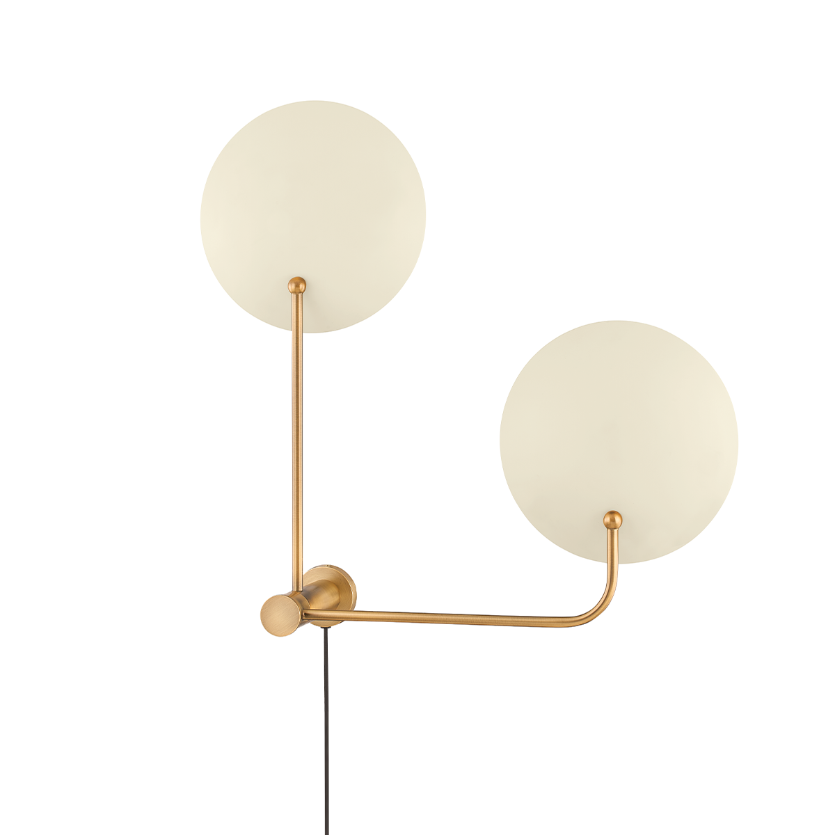 Leif Plug-In Sconce - 2-Light - Patina Brass/ Soft Sand - Troy Lighting PTL8141-PBR/SSD