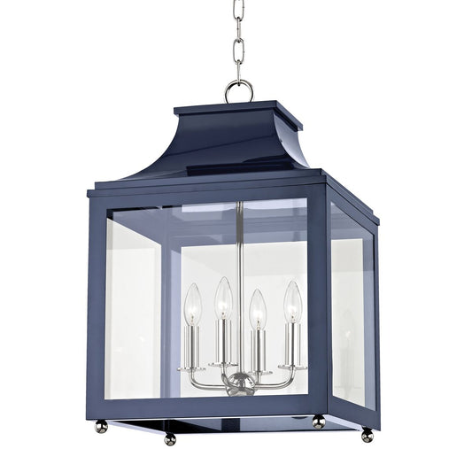 Leigh Large Lantern - Polished Nickel/Navy by Mitzi