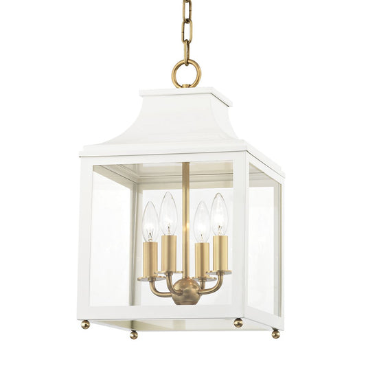 Leigh Small Lantern - Aged Brass/White by Mitzi