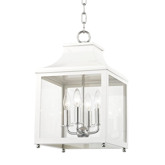 Leigh Small Lantern - Polished Nickel/White by Mitzi