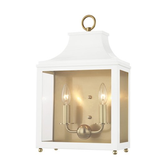 Leigh Wall Sconce - 2-Light - Aged Brass/Soft Off White - Mitzi H259102-AGB/WH