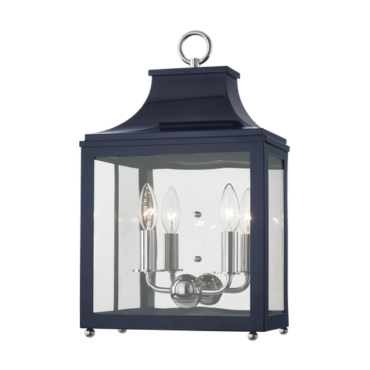 Leigh Wall Sconce - 2-Light - Polished Nickel/Navy - Mitzi H259102-PN/NVY