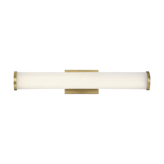Lena - 24" LED Vanity - with Striped Acrylic Lens - Brushed Brass Finish - Satco 62-1592