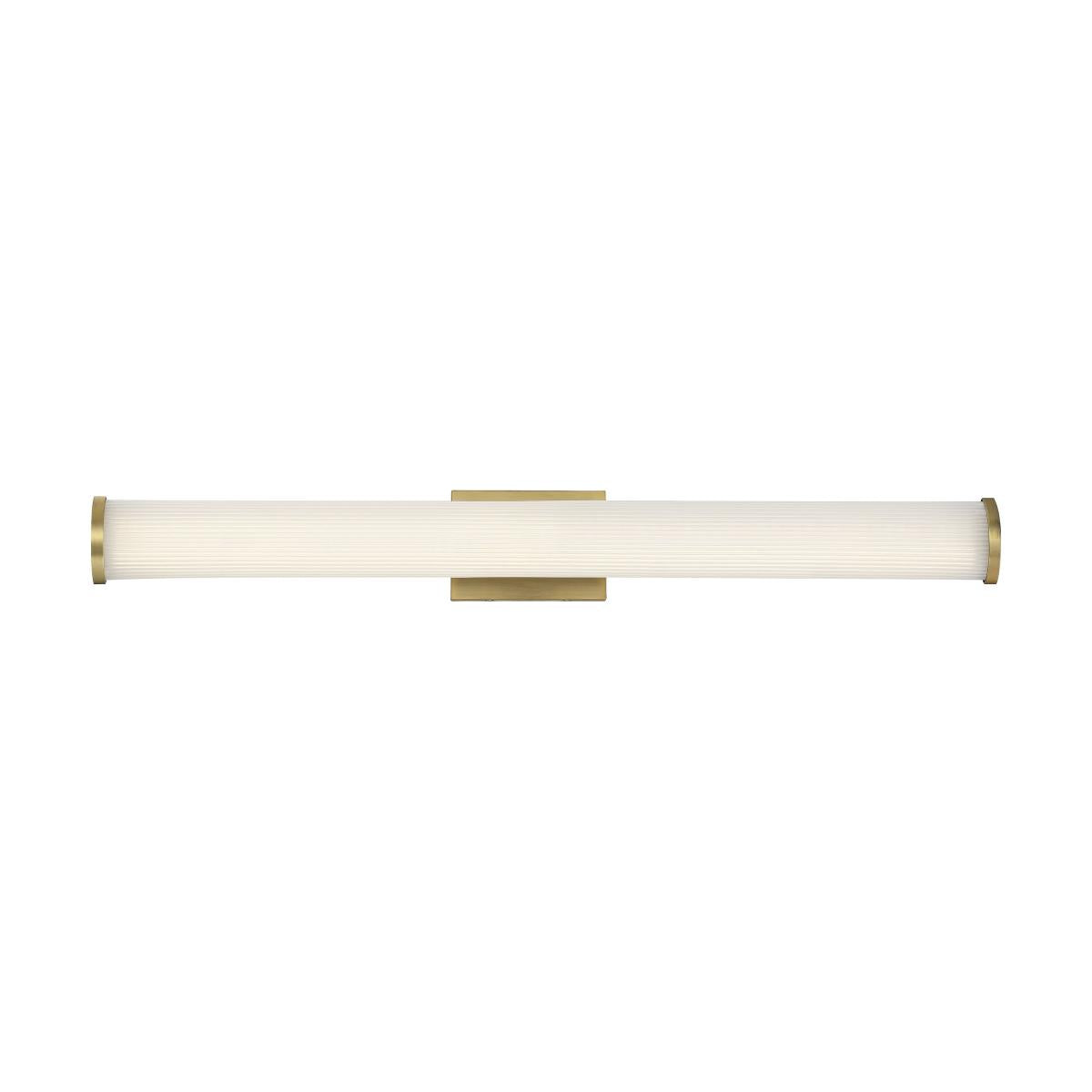 Lena - 36" LED Vanity - with Striped Acrylic Lens - Brushed Brass Finish - Satco 62-1593