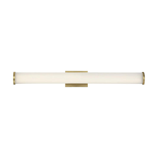 Lena - 36" LED Vanity - with Striped Acrylic Lens - Brushed Brass Finish - Satco 62-1593