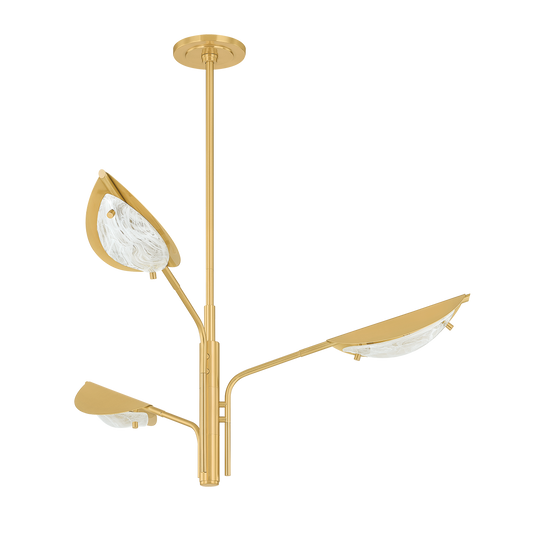 Levin Chandelier - 3-Light - Aged Brass by Hudson Valley Lighting