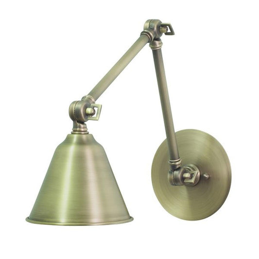 Library Adjustable LED Wall Swing Lamp - LLED30-AB - Antique Brass by House of Troy