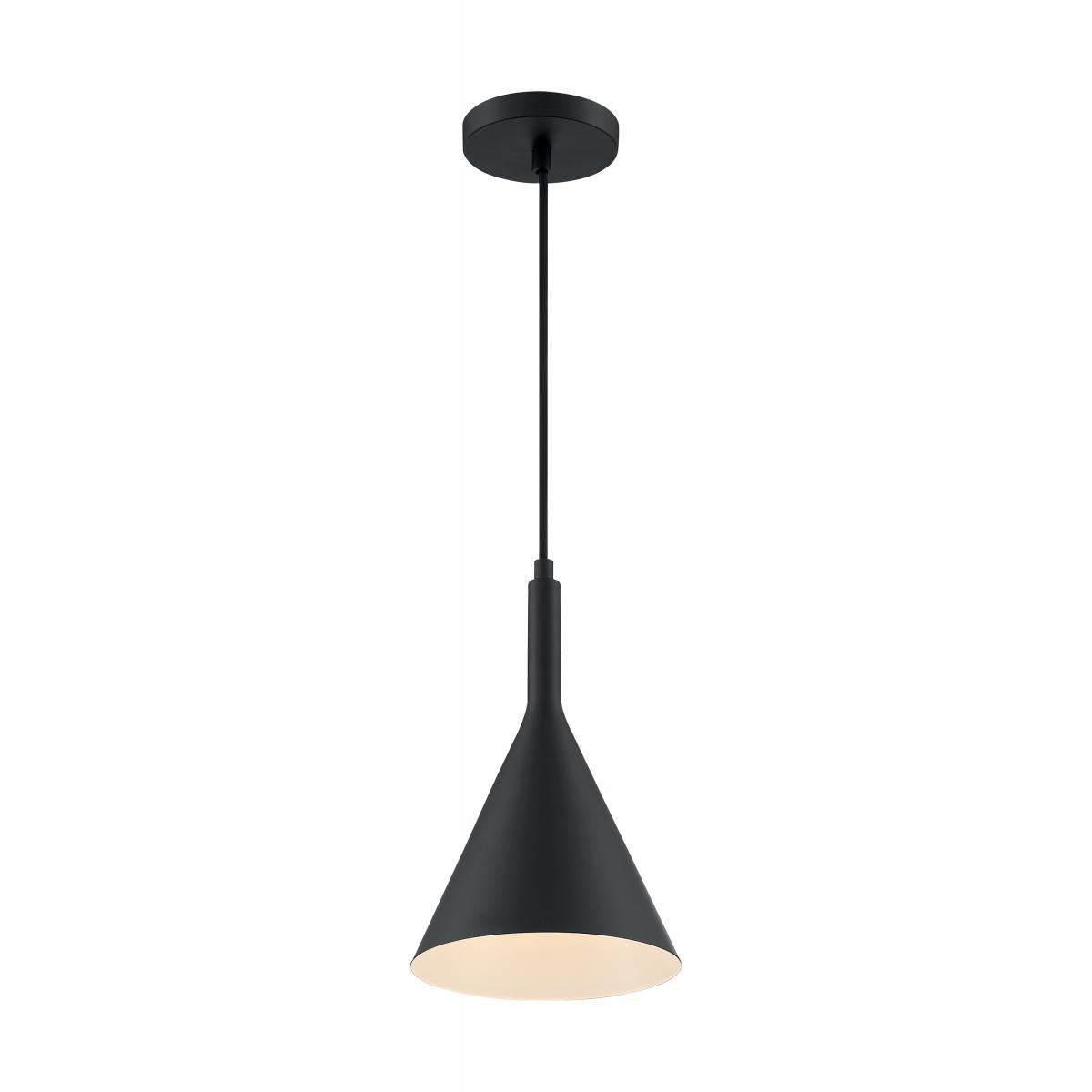 Lightcap - 1 Light Pendant with- Matte Black Finish - Satco 60-7127