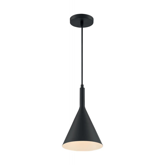 Lightcap - 1 Light Pendant with- Matte Black Finish - Satco 60-7127