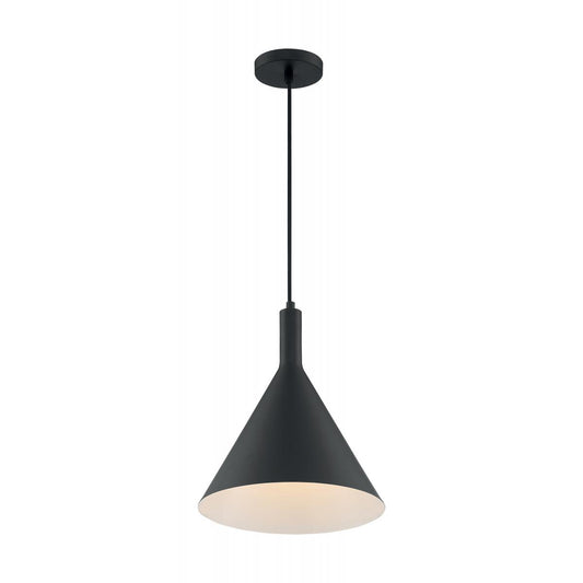 Lightcap - 1 Light Pendant with- Matte Black Finish - Satco 60-7128