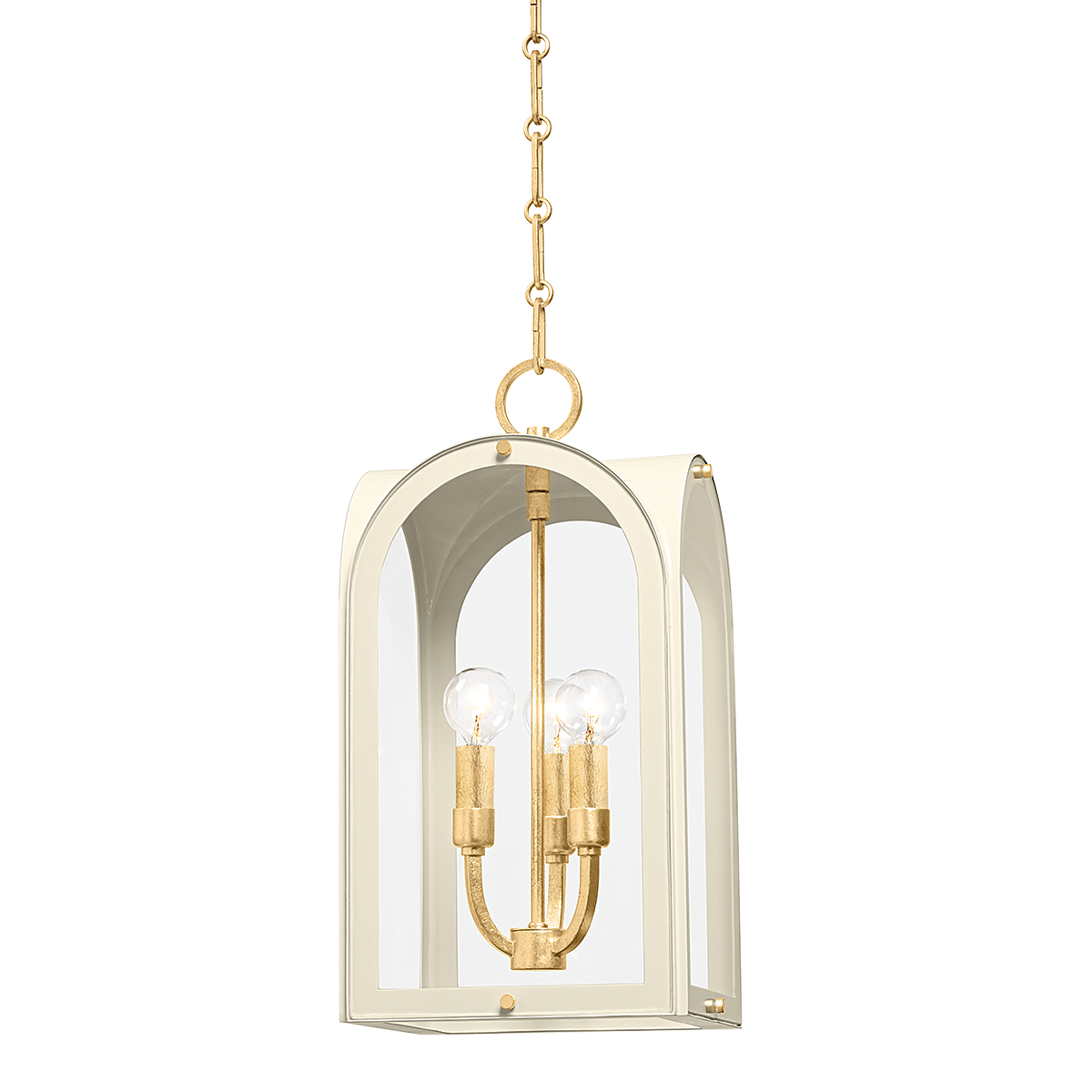 Lincroft Lantern - 3-Light - Vintage Gold Leaf/Soft Sand by Hudson Valley Lighting
