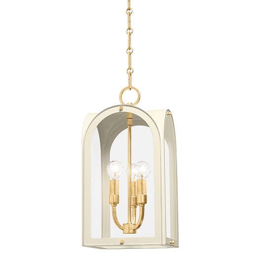 Lincroft Lantern - 3-Light - Vintage Gold Leaf/Soft Sand by Hudson Valley Lighting