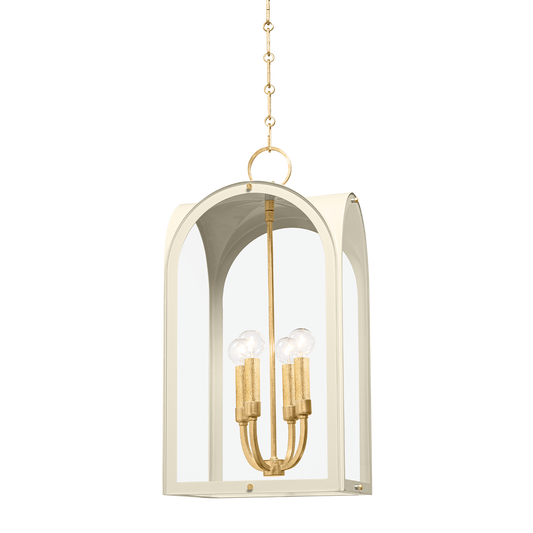 Lincroft Lantern - 4-Light - Vintage Gold Leaf/Soft Sand by Hudson Valley Lighting