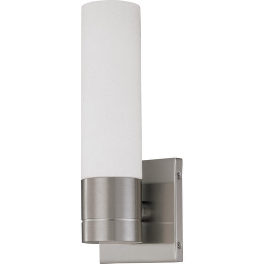 Link - 1 Light - LED Wall Sconce with White Glass- Brushed Nickel Finish - Satco 62-2934