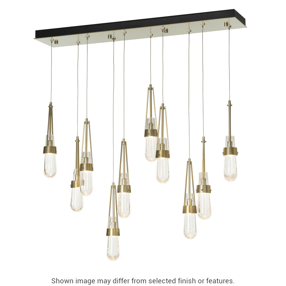 Link 10-Light Blown Glass Pendant - White - Clear Bubble Glass by Hubbardton Forge