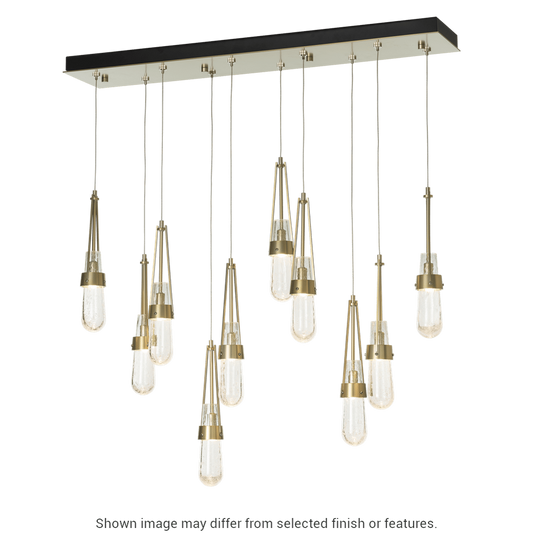 Link 10-Light Blown Glass Pendant - White - Clear Bubble Glass by Hubbardton Forge
