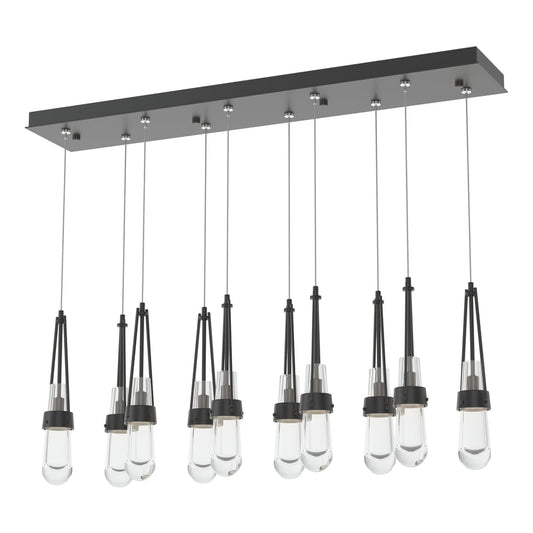 Link 10-Light Clear Glass Pendant - Black by Hubbardton Forge