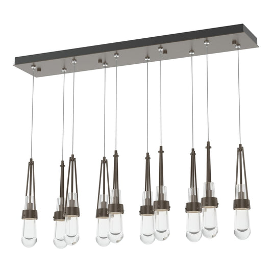 Link 10-Light Clear Glass Pendant - Bronze by Hubbardton Forge