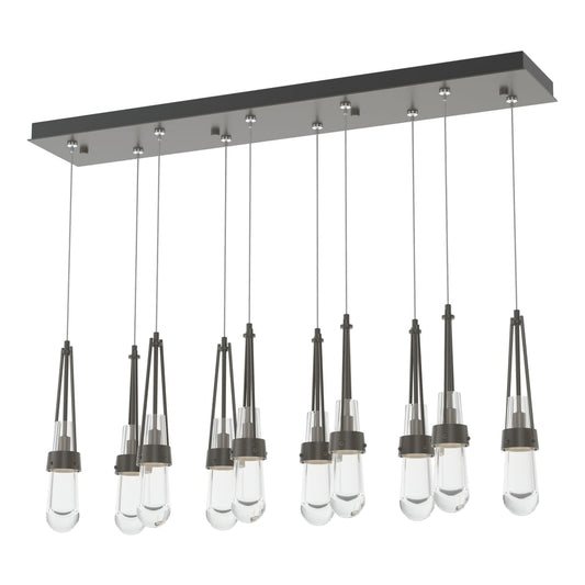 Link 10-Light Clear Glass Pendant - Dark Smoke by Hubbardton Forge