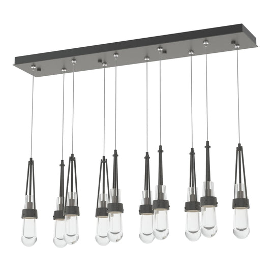 Link 10-Light Clear Glass Pendant - Natural Iron by Hubbardton Forge