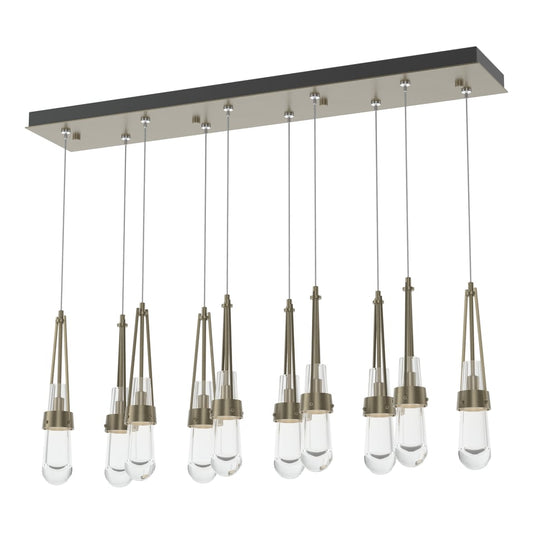 Link 10-Light Clear Glass Pendant - Soft Gold by Hubbardton Forge