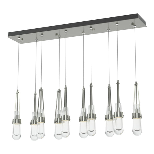 Link 10-Light Clear Glass Pendant - Sterling by Hubbardton Forge