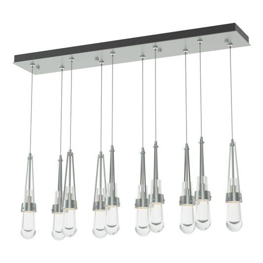 Link 10-Light Clear Glass Pendant - Vintage Platinum by Hubbardton Forge