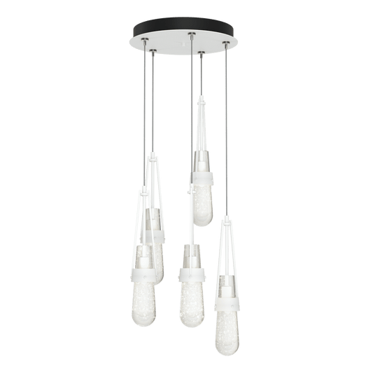 Link 5-Light Blown Glass Pendant - White - Clear Bubble Glass by Hubbardton Forge