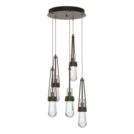 Link 5-Light Clear Glass Pendant - Bronze by Hubbardton Forge