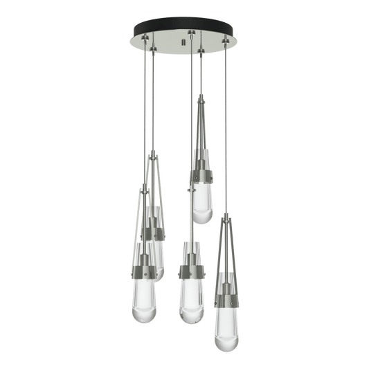 Link 5-Light Clear Glass Pendant - Sterling by Hubbardton Forge