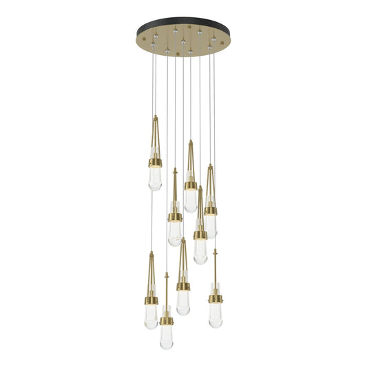 Link 9-Light Clear Glass Pendant - Modern Brass by Hubbardton Forge