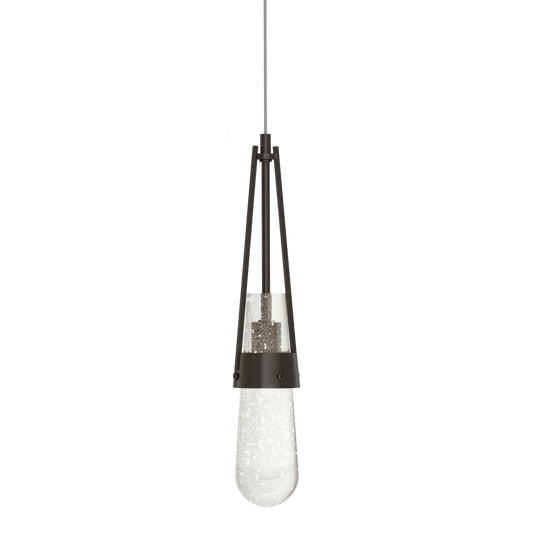Link Blown Glass Low Voltage Mini Pendant - Oil Rubbed Bronze - Clear Bubble Glass by Hubbardton Forge