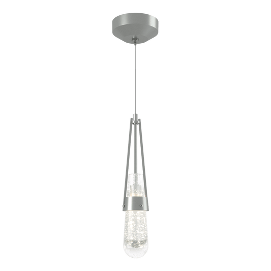 Link Blown Glass Low Voltage Mini Pendant - Vintage Platinum - Clear Bubble Glass by Hubbardton Forge