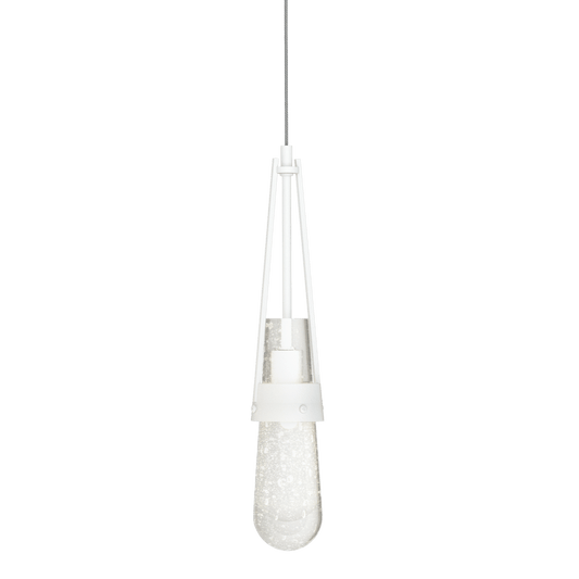 Link Blown Glass Low Voltage Mini Pendant - White - Clear Bubble Glass by Hubbardton Forge