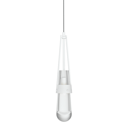 Link Clear Glass Low Voltage Mini Pendant - White by Hubbardton Forge