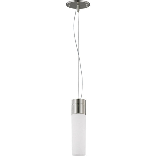 Link -LED Mini Pendant with White Glass- Brushed Nickel Finish - Satco 62-2932