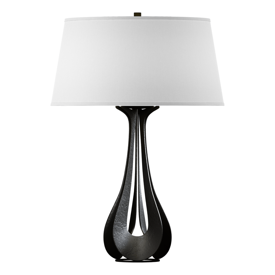 Lino Table Lamp - Black - Natural Anna Shade by Hubbardton Forge
