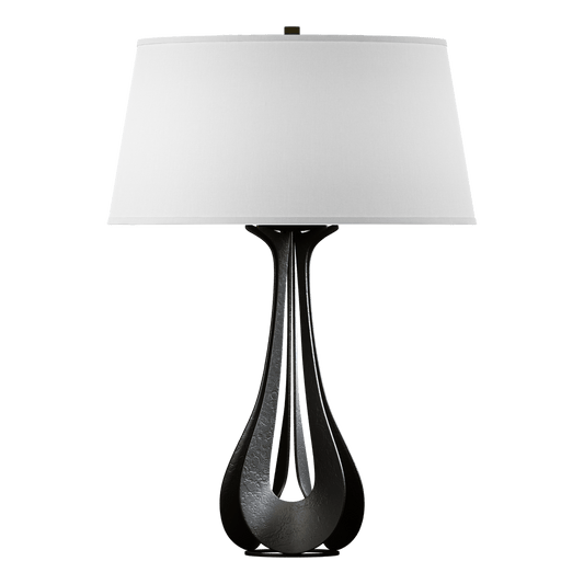 Lino Table Lamp - Black - Natural Anna Shade by Hubbardton Forge