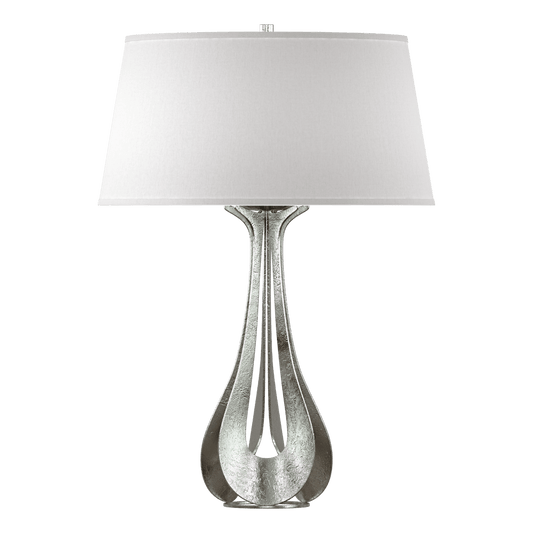 Lino Table Lamp - Sterling - Flax Shade by Hubbardton Forge