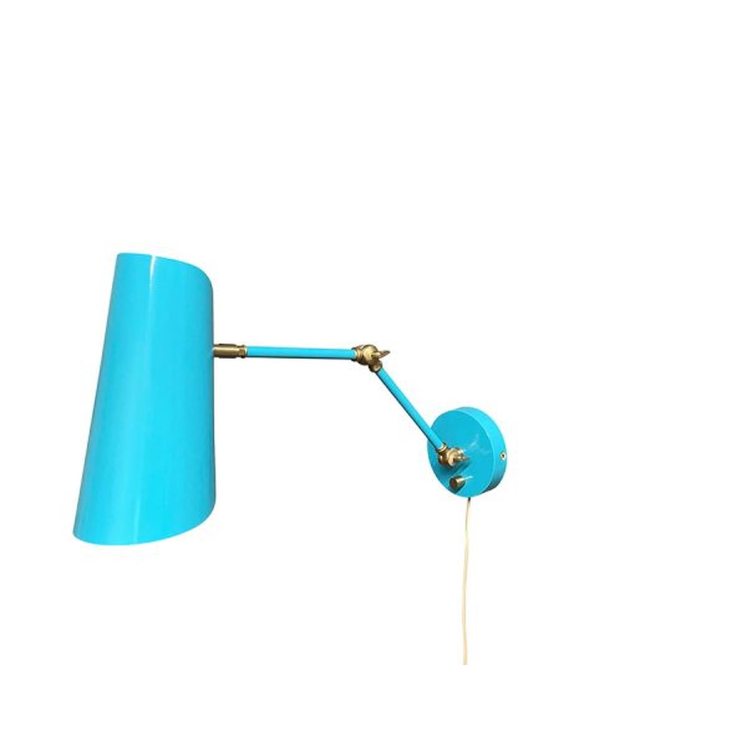 Logan Wall Swing Lamp - L375-AZSB - Azure/Satin Brass by House of Troy