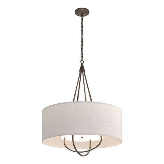Loop Pendant - Bronze - Flax Shade by Hubbardton Forge