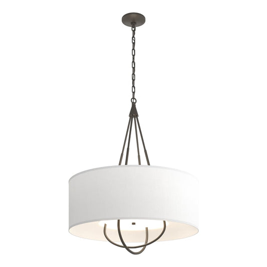 Loop Pendant - Dark Smoke - Natural Anna Shade by Hubbardton Forge