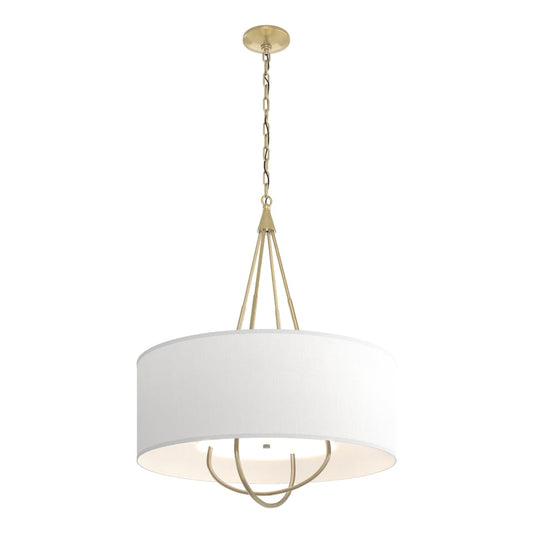 Loop Pendant - Modern Brass - Natural Anna Shade by Hubbardton Forge