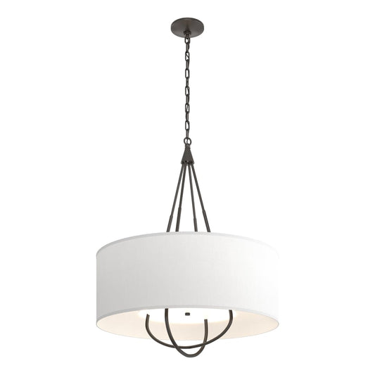 Loop Pendant - Oil Rubbed Bronze - Natural Anna Shade by Hubbardton Forge
