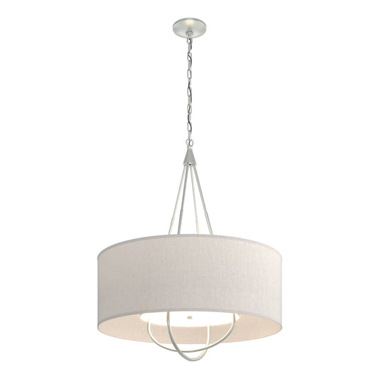 Loop Pendant - Vintage Platinum - Flax Shade by Hubbardton Forge