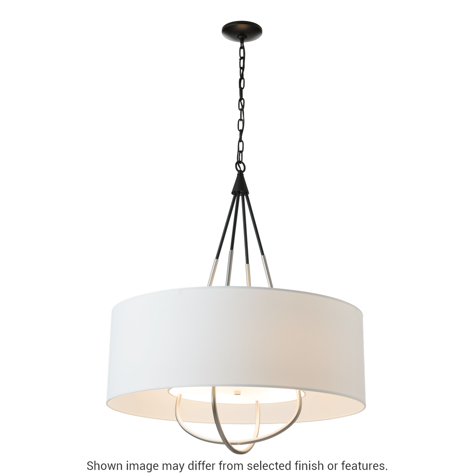Loop Pendant - White - Natural Anna Shade by Hubbardton Forge