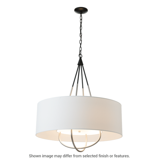 Loop Pendant - White - Natural Anna Shade by Hubbardton Forge
